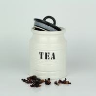 Dóza na čaj kamenina 11,5x11,5x16,5cm
