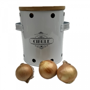 Dóza na cibuli s českým nápisem 13,5 x 13,5 x 16 cm