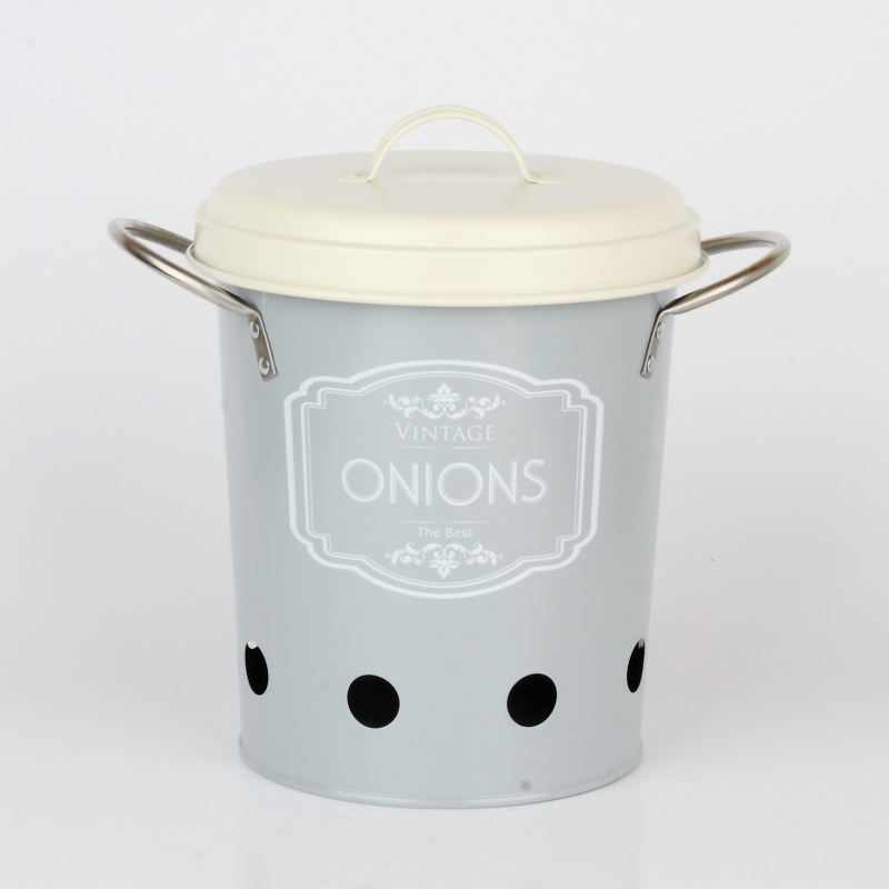 Dóza na cibuli šedá VINTAGE 21cm