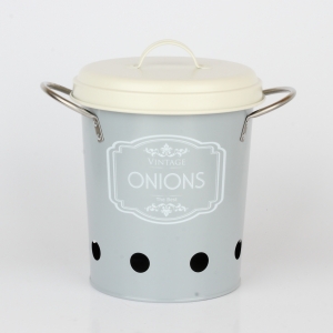 Dóza na cibuli šedá VINTAGE 21cm