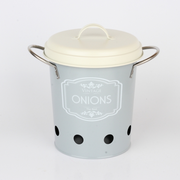 Dóza na cibuli šedá VINTAGE 21cm