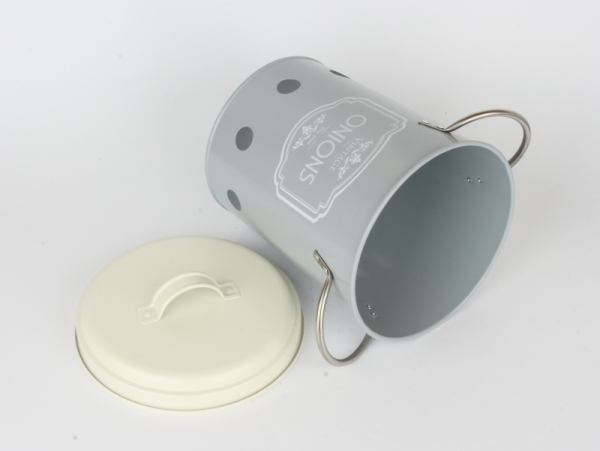 Dóza na cibuli šedá VINTAGE 21cm