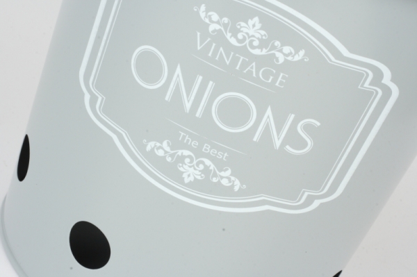 Dóza na cibuli šedá VINTAGE 21cm