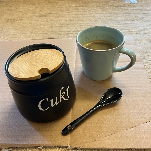 Dóza na cukr černá 10,5x10,5x9cm