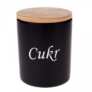 Dóza na cukr černá 10x10x12,5cm