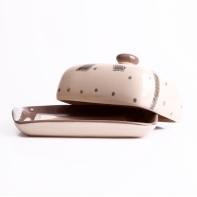 Dóza na máslo keramická Grey dot 