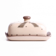 Dóza na máslo keramická Grey dot 