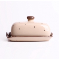 Dóza na máslo keramická Grey dot 