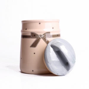 Dóza na potraviny keramická Grey dot 17,5x12,5cm