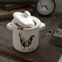 Dóza na potraviny s kohoutem 13cm