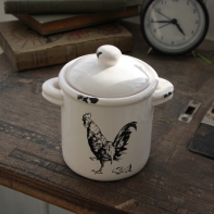 Dóza na potraviny s kohoutem 13cm