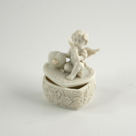 Dóza s andílkem Přemýšlení 9cm