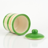 Dóza s víkem pruh zelená 10x13cm
