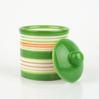 Dóza s víkem pruh zelená 10x13cm