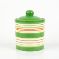 Dóza s víkem pruh zelená 10x13cm