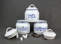 Dózy na potraviny - cukr/čaj/káva (set 3ks) 15cm