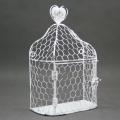 Drátěná klec na ptáka bílá 31x20x11cm