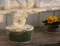 Drátěný koš na vajíčka s kohoutem 24cm