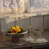 Drátěný koš na vajíčka s kohoutem 24cm