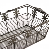 Drátěný koš s kytičkou set 3ks