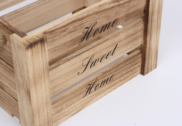 Dřevěná bedýnka Home Sweet Home 27x18x8cm