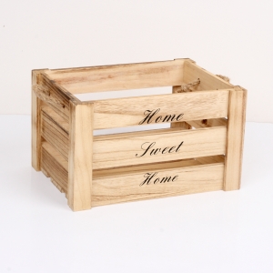 Dřevěná bedýnka Home Sweet Home 33x23x20cm