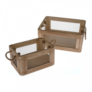 Dřevěná bedýnka set 2 kusů