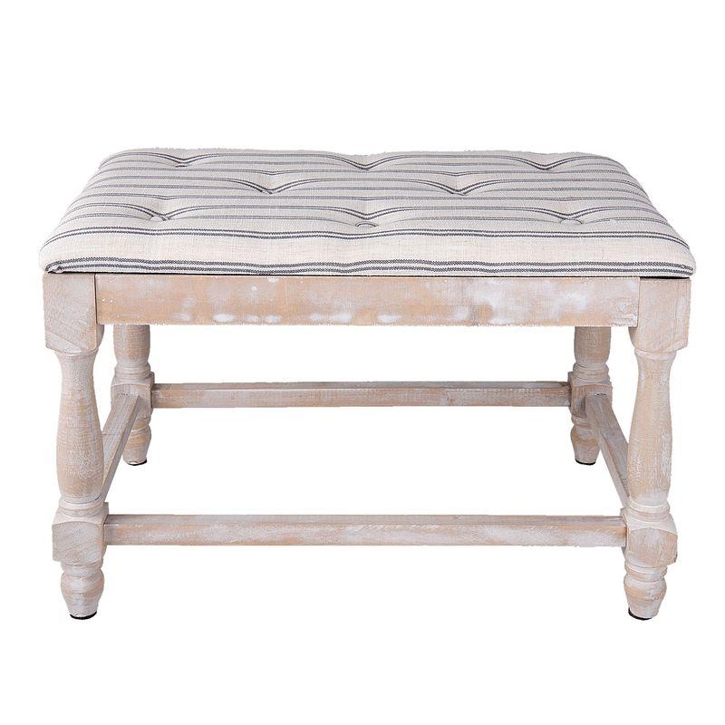 Dřevěná čalouněná stolička s pruhovanou látkou 60x40x42cm