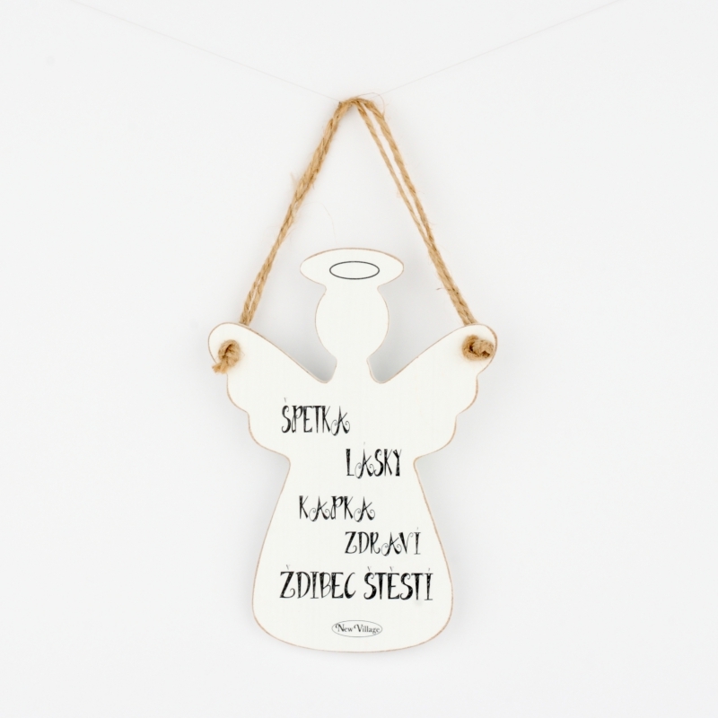 Dřevěná cedule anděl Špetka lásky cm