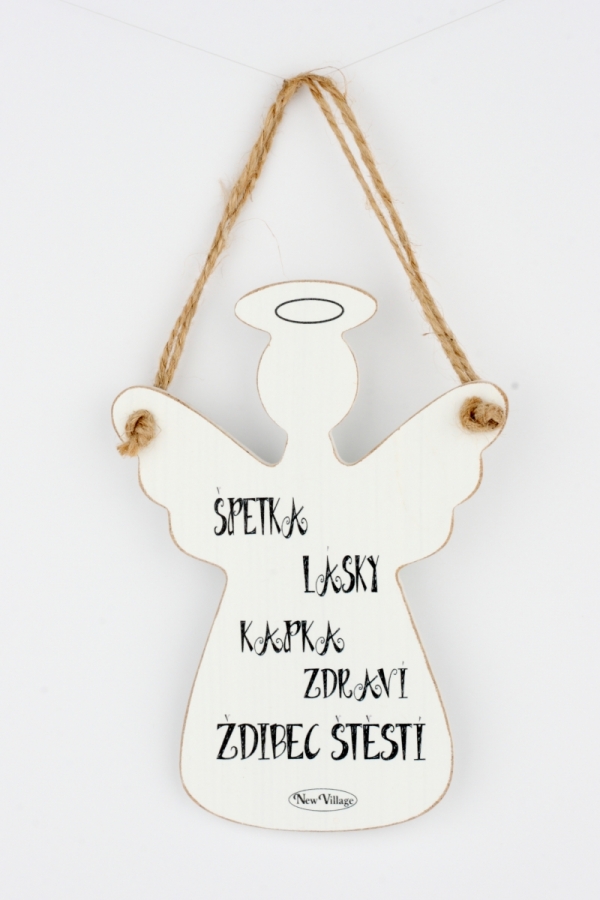 Dřevěná cedule anděl Špetka lásky cm