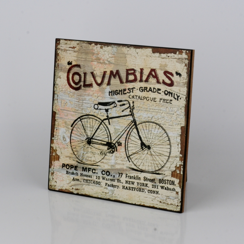 Dřevěná cedule Columbias 25x25cm