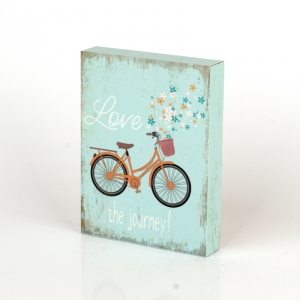 Dřevěná cedule do dětského pokoje s kolem Love 12x16cm