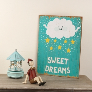 Dřevěná cedule do dětského pokoje Sweet Dreams 30x40cm