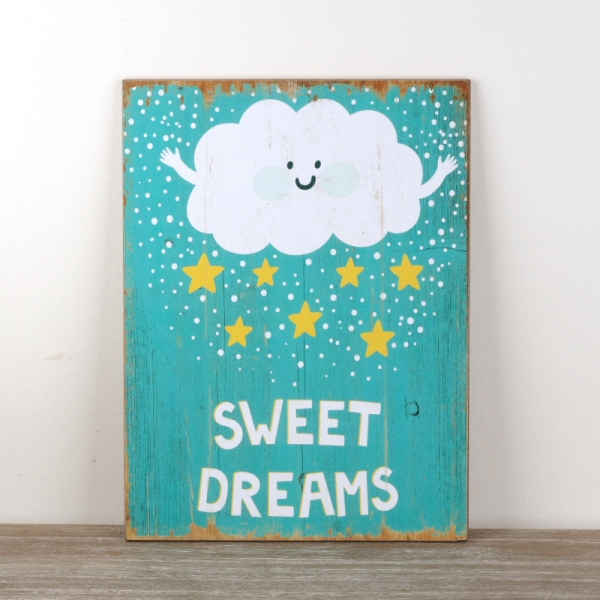 Dřevěná cedule do dětského pokoje Sweet Dreams 30x40cm