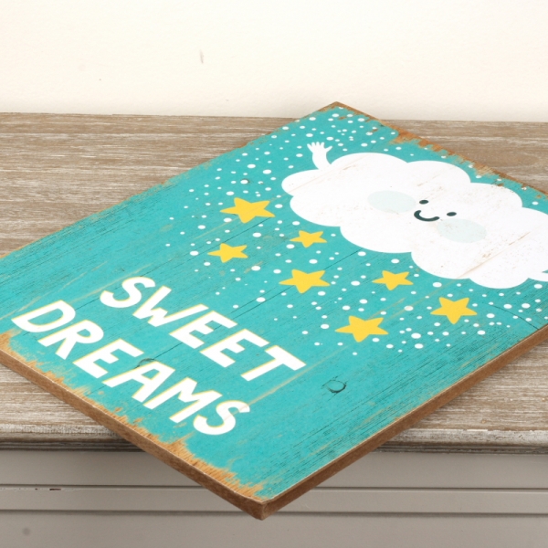 Dřevěná cedule do dětského pokoje Sweet Dreams 30x40cm