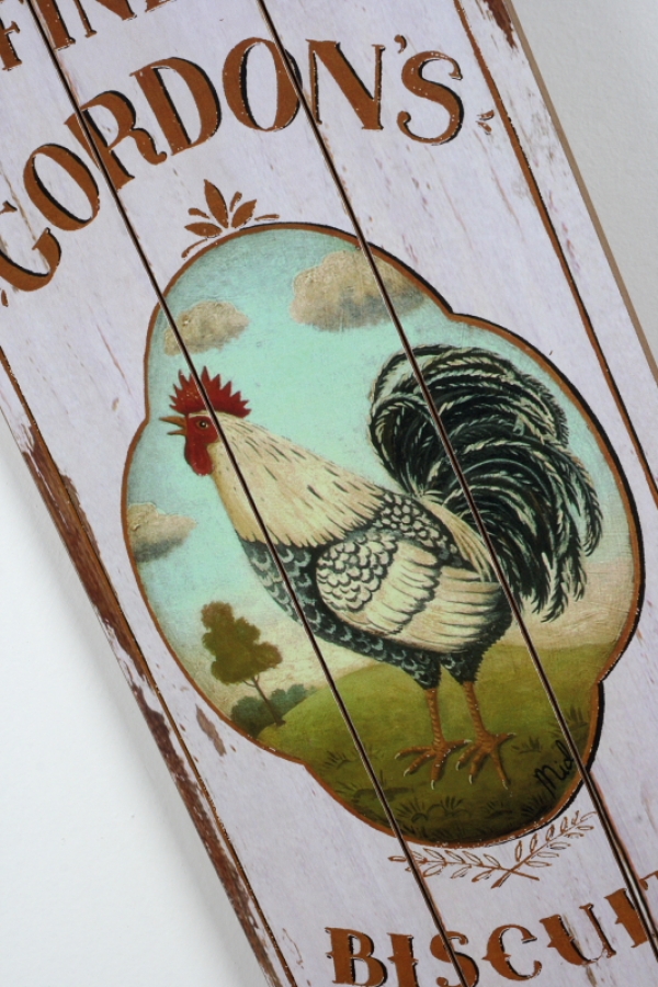 Dřevěná cedule kohout 30x80cm