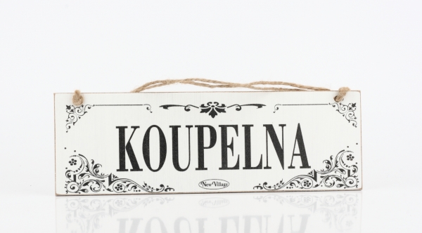 Dřevěná cedule KOUPELNA 30cm