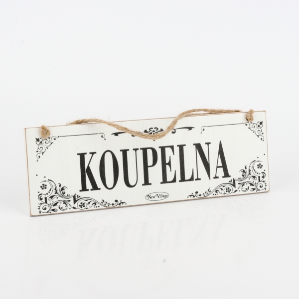 Dřevěná cedule KOUPELNA 30cm