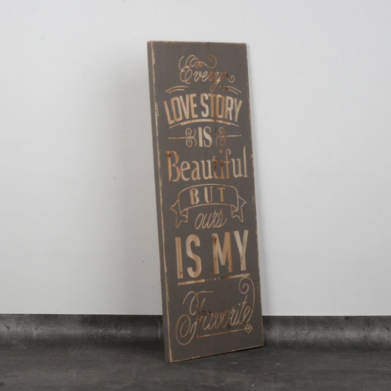 Dřevěná cedule Love story 78x33cm
