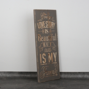 Dřevěná cedule Love story 78x33cm