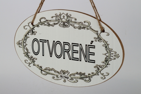 Dřevěná cedule na dveře Otvorené / Zatvorené 28x18cm