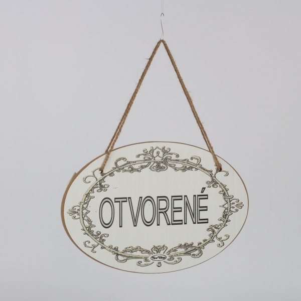 Dřevěná cedule na dveře Otvorené / Zatvorené 28x18cm