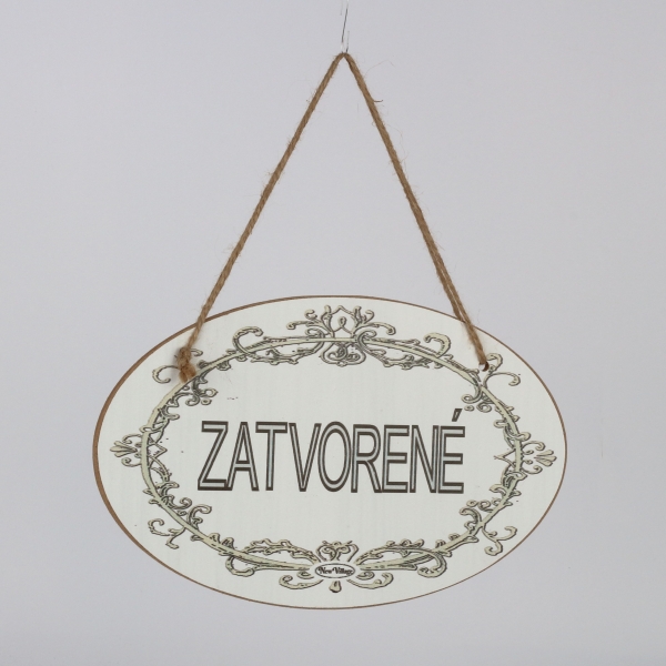 Dřevěná cedule na dveře Otvorené / Zatvorené 28x18cm