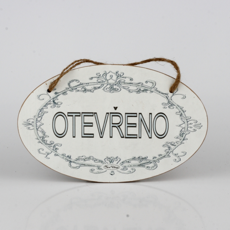 Dřevěná cedule OTEVŘENO 28,5cm