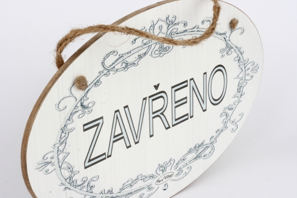 Dřevěná cedule OTEVŘENO 28,5cm