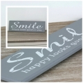 Dřevěná cedule SMILE šedá 40x12cm