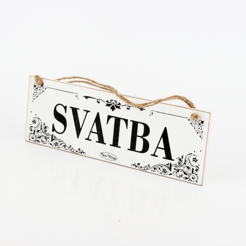 Dřevěná cedule SVATBA 30cm