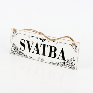 Dřevěná cedule SVATBA 30cm