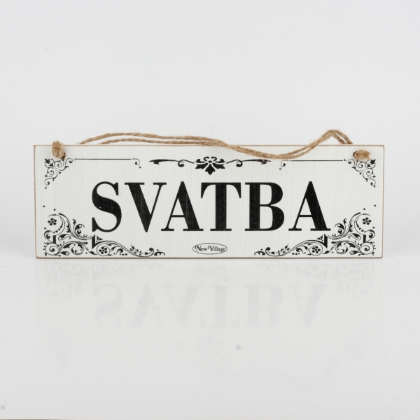 Dřevěná cedule SVATBA 30cm