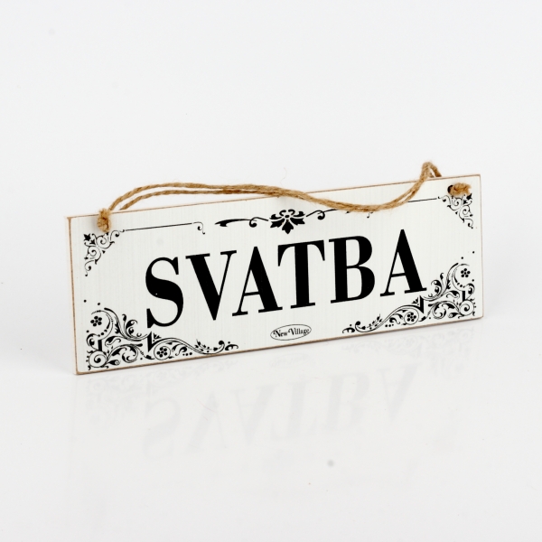 Dřevěná cedule SVATBA 30cm